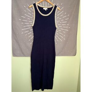 Caroline Constas Navy Knit Maxi Dress